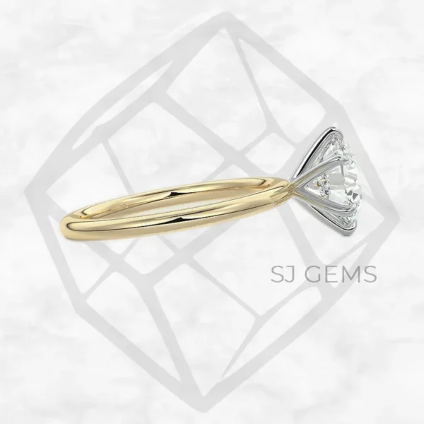 two tone | round with 9k yellow gold metal and  shape diamond