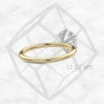 two tone | round with 9k yellow gold metal and  shape diamond