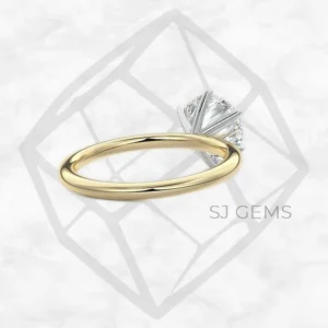 two tone | round with 9k yellow gold metal and  shape diamond