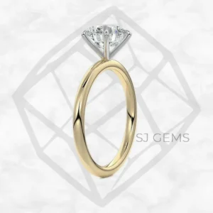 two tone | round with 9k yellow gold metal and  shape diamond