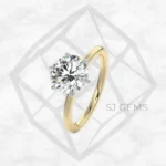 two tone | round with 9k yellow gold metal and  shape diamond