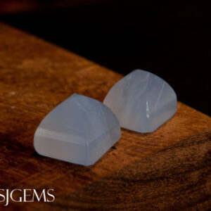 Blue Chalcedony 11.54ct Sugarloaf Pair