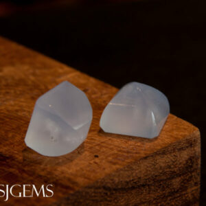 Blue Chalcedony 9.89ct Sugarloaf Pair