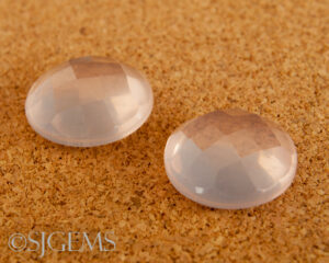 Rose Quartz 22.54ct Checkerboard Pair