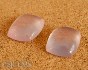 Rose Quartz 25.60ct Cabochon Pair