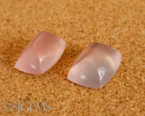 Rose Quartz 16.95ct Sugarloaf Pair
