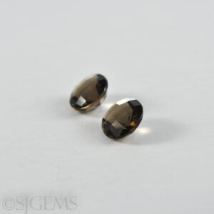 Smoky-Quartz 3.26tcw Checkerboard Pair