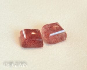 Strawberry Quartz 10.62ct Sugarloaf Pair