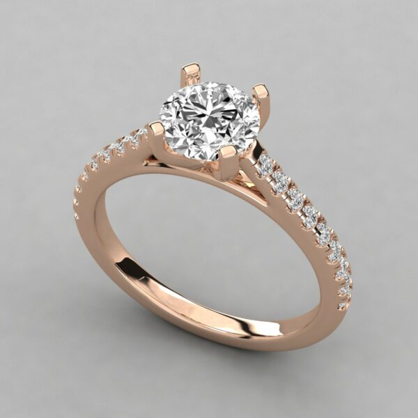 Ginevra  solitaire engagement ring in rose gold by SJ Gems