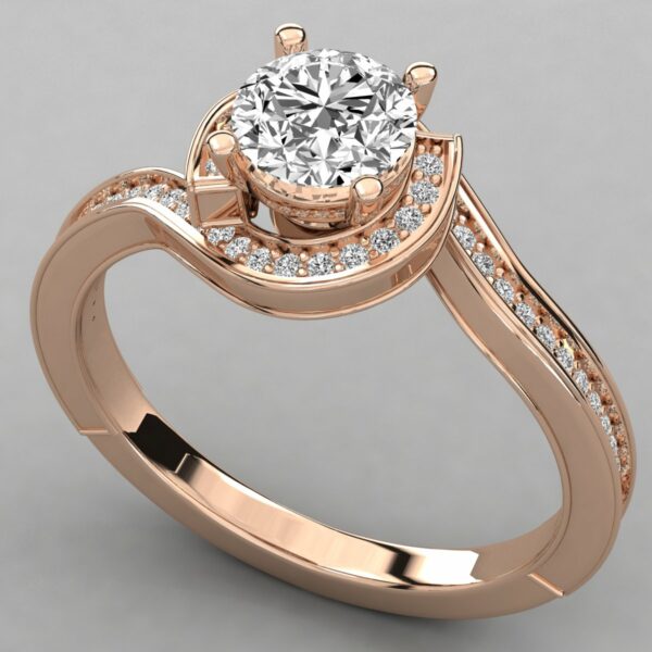 Nandita  solitaire engagement ring in rose gold by SJ Gems