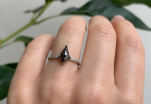 black diamond engagement ring