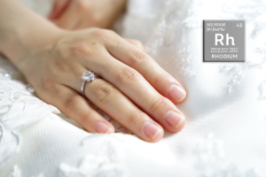 rhodium plated engagement ring