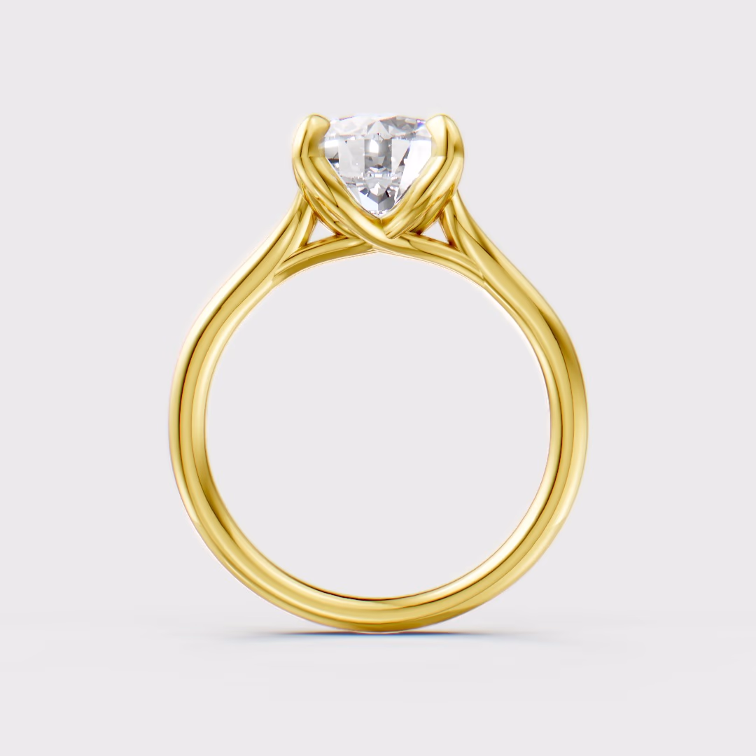 the yes | round with 9k yellow gold metal and  shape diamond