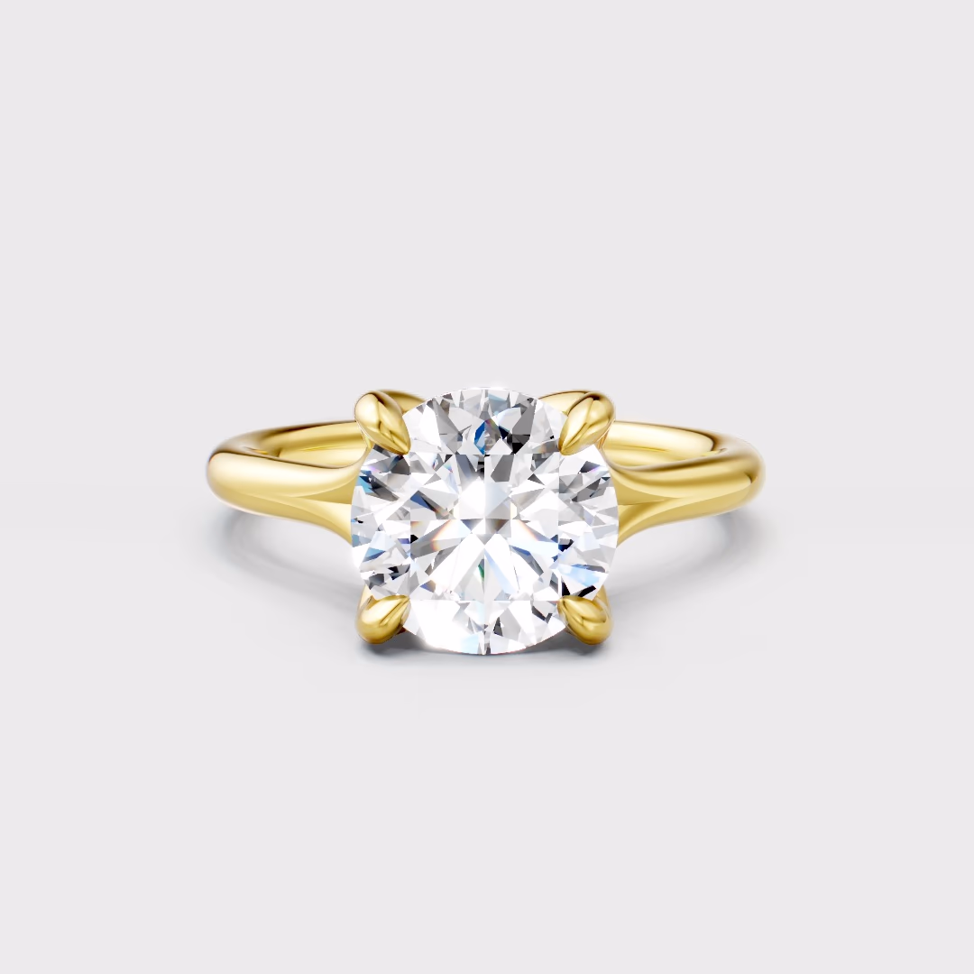 the yes | round with 9k yellow gold metal and  shape diamond